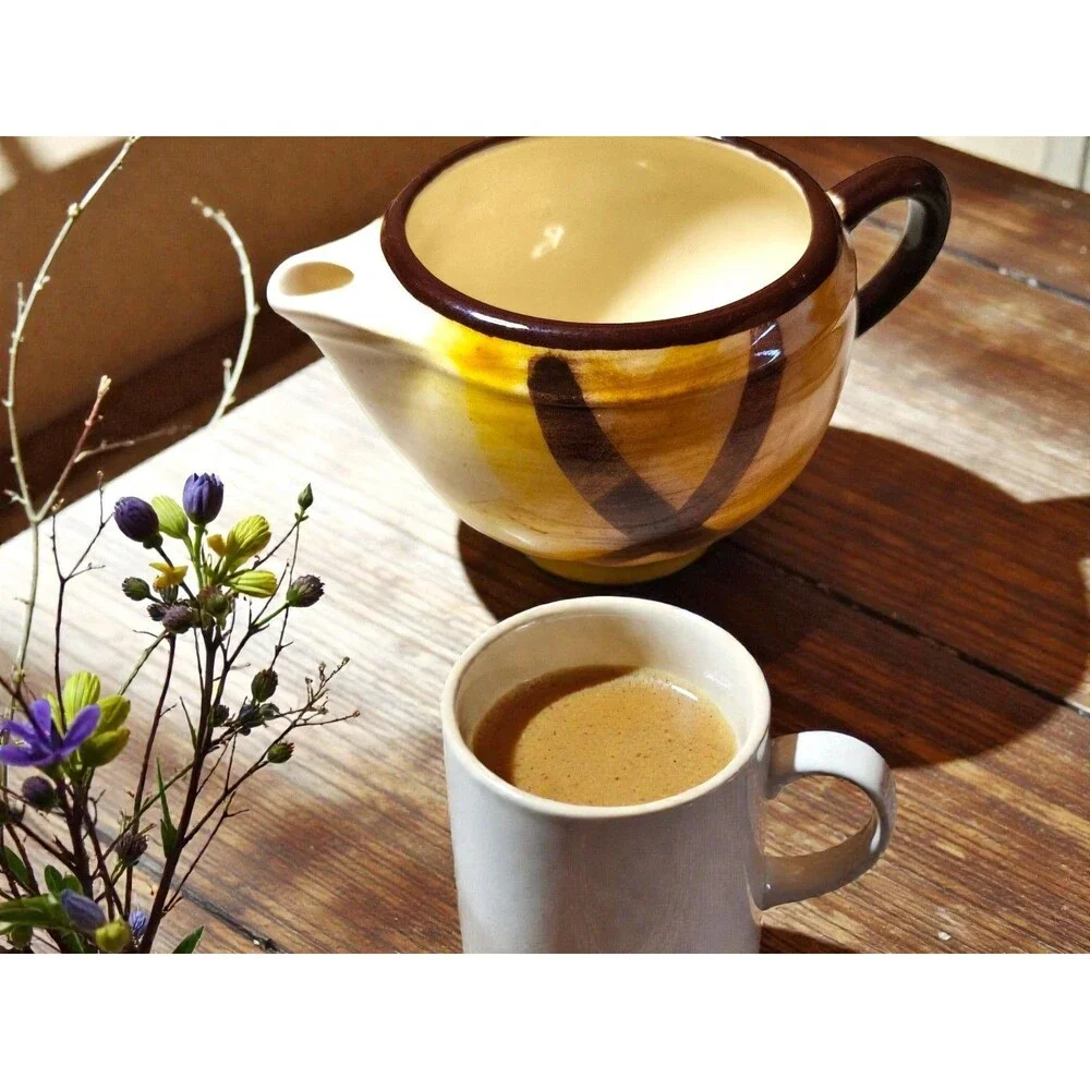 Vintage Vernonware Organdie Gravy Boat & Pitcher Set Yellow Plaid Gingham MCM